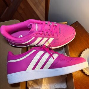 Adidas Fuchsia and White Sneakers